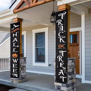 Halloween Decorations Outdoor Banners Trick or Treat Happy Halloween, 12x71 inch